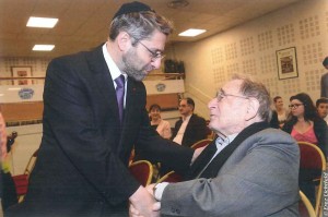 Haïm Korsia, grand rabbin de France, et le professeur Ady Steg, président d'honneur de l'AIU