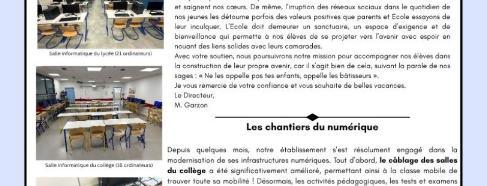 Les chantiers du numérique à l’école Georges Leven